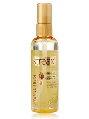 Streax Hair Serum Vitalized with Walnut Oil, For Hair Smoothening & Shine, For Dry & Frizzy Hair - 45 ml