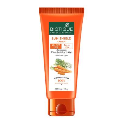 biotique Sun Shield Carrot 40+Spf Sunscreen Lotion  50ml