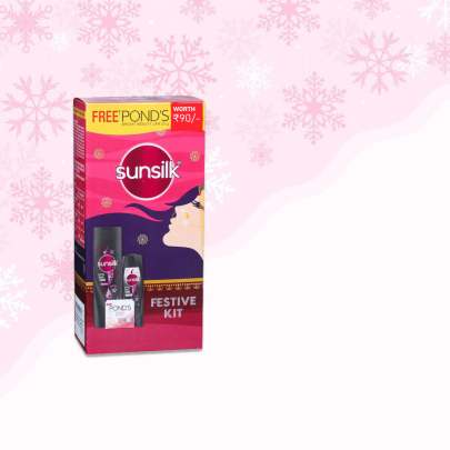  Sunsilk Festive Kit (Buy Black Shine Shampoo 360 ml,Conditioner 80 ml & Get Ponds Serum Cream 23 g)