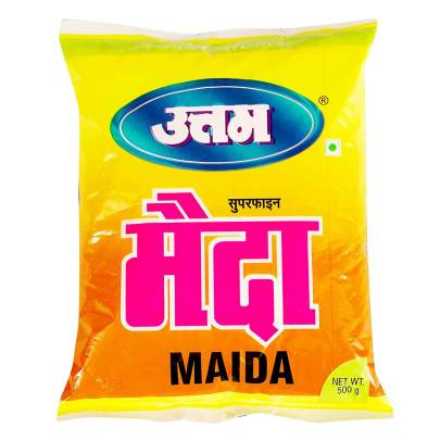 Uttam Maida All-Purpose Flour (500g) Fresh for Baking Ideal for Cooking like Breads, Biscuits, Cakes & Other Preparations Perfect in Taste & Texture 