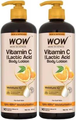 WOW SKIN SCIENCE Set of 2 Vitamin C Moisturizing & Smoothing Body Lotion - 400 ml Each (Pack) by Myntra