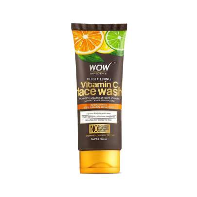 WOW Skin Science Vitamin C Face Wash - Deep Cleanser For Dry, Oily, Sensitive Skin & Acne Pore Minimizer, Exfoliating Daily Facial Wash - Sulfate, Par
