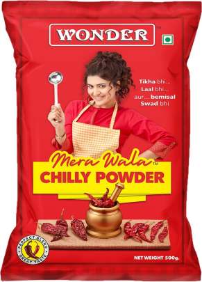 Wonder Mera Wala Red Chilly (Lal Mirch) Powder – 500G / For Delicious & Flavourful Cooking/No Artificial Flavour Added/Lal Mirch/Lal Marchu