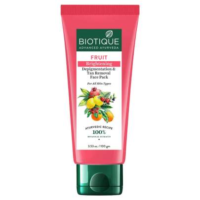 biotique  Fruit Brightening Depigmentation & Tan Removal Face Pack  100g